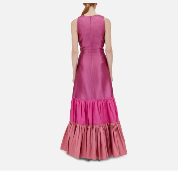 Sachin & Babi Rori Satin-Finish Ruffle Hem Gown - Picture 9 of 12